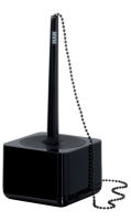Logo Han stylo-bille sur socle i-line, plastique, bleu/noir 81420076