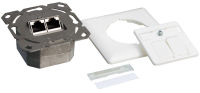 Logo Logilink prise rj45 cat.6, 2x port rj45, blanc pur (ral9010) 11115609