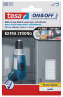 Logo Tesa bote de 2 bandelettes on&off systme scratch autoagripant extra forts  coller, 0,1m x 50mm no 313409