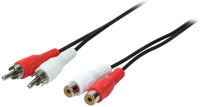 Logo Logilink cble audio, 2x rca mle - 2x rca femelle, 5 m 11112695