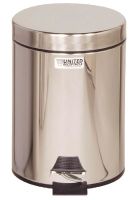 Logo Rubbermaid poubelle � p�dale, ronde, 5,6 litres, acier 71240045