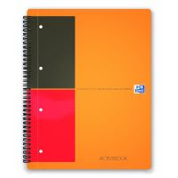 Logo Oxford cahier activebook spirales 160 pages perfores 80g ligne 6mm 21x31,8cm couverture polypro or 684212