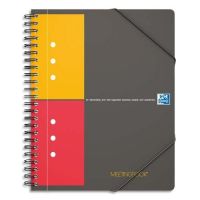 Logo Oxford cahier meetingbook spirales 160 pages perfores 80g 5x5 17x21cm couverture polypro gris 890069