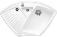 Logo Villeroy & boch - eviers d'angle - evier d'angle villeroy & boch 1 bac, 1 vide-sauce, 1 gouttoir coloris blanc ev6729 02 r1
