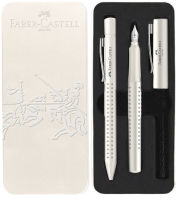 Logo Faber-castell set de stylos grip 2010 harmony, blanc 5661553