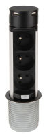 Logo Luisina - bloc push up 3 prises 2 usb fullblack ze0010009