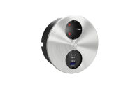 Logo Luisina - 2prise ronde 1prise+2usb a/c inox ze0156075