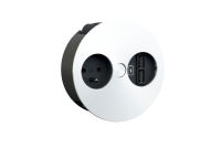 Logo Luisina - double prise 1prise + 2 usb blanc mat zen2paeu006