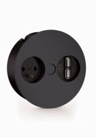 Logo Luisina - double prise 1prise+2usb mat ral 9005 zen2paeum9005