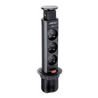 Logo Luisina - bloc vertical sleek 3 prises noir zen63p009