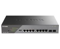 Logo 8 ports gb poe + 2 ports gb sfp ports uplink gb poe 802.3at 90w protection 6kv budget poe 130w dss-200g-10mp/e