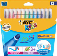 Logo tui de 12 feutres kids couleur xl, rond - bic  5103140