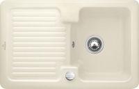 Logo Evier  encastrer villeroy & boch 1 bac, 1 gouttoir coloris ivory ev6745 02 fu