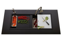 Logo Evier  encastrer luisina 1 grand bac, 1 vide-sauce, 1 gouttoir coloris puro ev4311 236