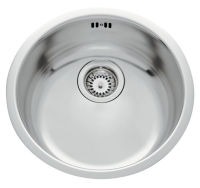 Logo Cuve sous-plan rond luisina coloris inox lisse, vidage manuel