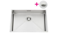 Logo Cuve sous-plan luisina 1 grand bac coloris inox lisse, vidage rond