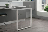 Logo Pied de table rectangulaire tlescopique en acier coloris blanc h 720
