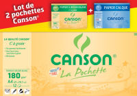 Logo Canson papier  dessin + papier calque, lot de 2 pochettes 5299283
