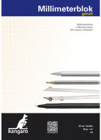 Logo Kangaro bloc de papier millim�tr�, a3, 80 g/m2, 25 feuilles 62340090