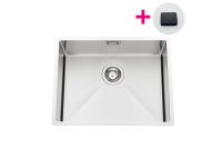 Logo Cuve sous-plan luisina 1 grand bac coloris inox lisse, vidage