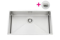 Logo Cuve sous-plan luisina 1 grand bac coloris inox lisse, vidage rond
