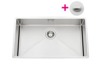 Logo Cuve sous-plan luisina 1 grand bac coloris inox lisse, vidage rond