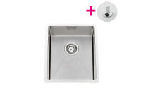 Logo Cuve sous-plan luisina 1 bac coloris inox vintage, vidage tirette