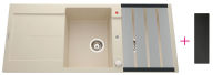 Logo Evier  encastrer luisina 2 bacs, 1 gouttoir coloris champagne et