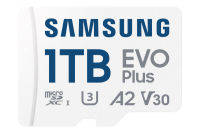 Logo Samsung evo plus microsdxc 1to +sd adapter uhs-i u3 full hd & 4k uhd up to 160mo/s transfer speed memory card 2024 47091238