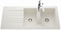 Logo Evier  encastrer luisina 2 bacs, 1 gouttoir coloris blanc ev299veap