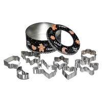 Logo Emporte-pieces x8 noel + boite a biscuits metal 2080.660