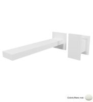 Logo Faade robinet lavabo murale encastre avec rosaces tabula - ta25924 blanc mat