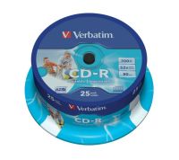 Logo Verbatim cd-r/700mb 52x supazo spdl printabl 25pk 02000012