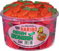 Logo Haribo bonbon glifi aux fruits fraises gantes, 150 pcs 9540012