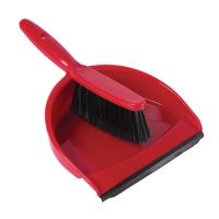 Logo Set balayette  poils doux et pelle jantex rouge cc931
