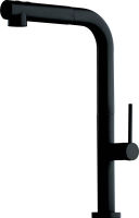 Logo Mitigeur de cuisine luisina, bec pivotant noir avec douchette extractible double jet rc705do 079