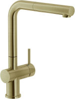 Logo Mitigeur de cuisine luisina, bec pivotant dor mat avec douchette extractible monojet rc115do091