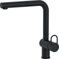 Logo Mitigeur de cuisine luisina, bec pivotant noir mat avec douchette extractible monojet rc0009do079