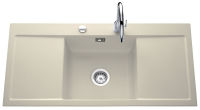 Logo Evier  encastrer luisina 1 bac, 2 gouttoirs coloris magnolie ev5073