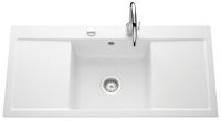 Logo Evier  encastrer luisina 1 bac, 2 gouttoirs coloris blanc brillant
