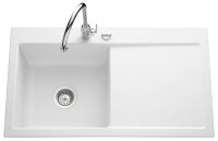 Logo Evier  encastrer luisina 1 bac, 1 gouttoir coloris blanc brillant