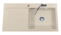 Logo Evier  encastrer luisina 1 grand bac, 1 gouttoir coloris magnolie