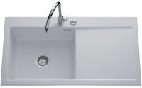 Logo Evier  encastrer luisina 1 grand bac, 1 gouttoir coloris alu ev5075g