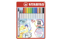 Logo Stabilo feutre pinceau pen 68 brush, tui en mtal de 25 55500374