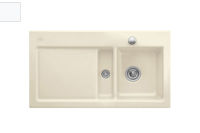 Logo Evier  fleur villeroy & boch 1 bac, 1 vide-sauce, 1 gouttoir coloris snow white ev6713 2f kg