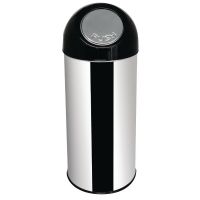 Logo Poubelle ronde  couvercle battant bolero acier inoxydable 40l l044