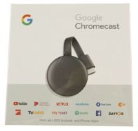 Logo Google chromecast (2018) streaming dongle wifi black de ga00439-de