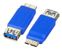 Logo Adaptateur usb3.0, jack a - fiche micro-b, bleu eb550