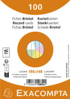 Logo Exacompta fiches bristol, a6, lign, assorti 8703199