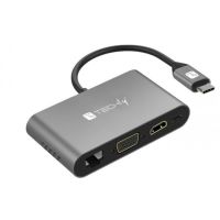 Logo Station d'accueil usb 3.1 type-c vers 2x usb3.0, hdmi, vga, rj45, usb type-c, sd iadap-usb31-dock3